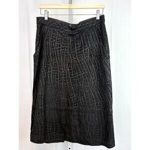 DERO Enterprises by Rocco  VTG 14 Patterned Leather Skirt A Line Midi Black M L